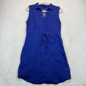 Theory Mistina Dress‎ Sleeveless Drawstring Waist Bright Violet Size 4 READ